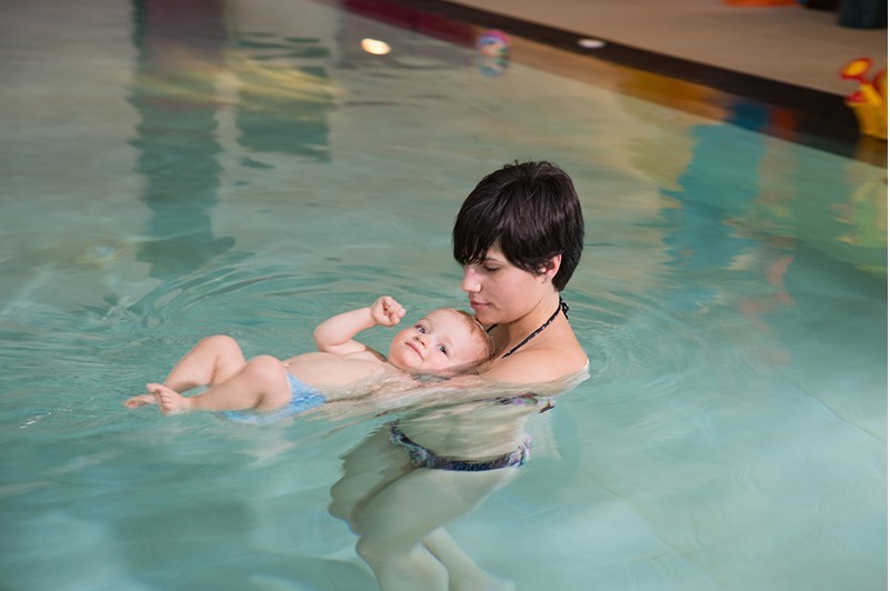 Baby Swimming lessons at La Perla, partner of Hotel de Londres