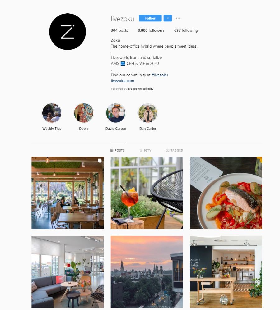 Instagram Feed of Hotel Zoku - Xotels